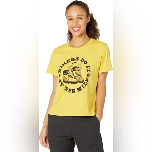 Parks Project Hikers Do It by the Mile Boxy Tee, Yellow, Medium, NWT - Picture 2 of 4